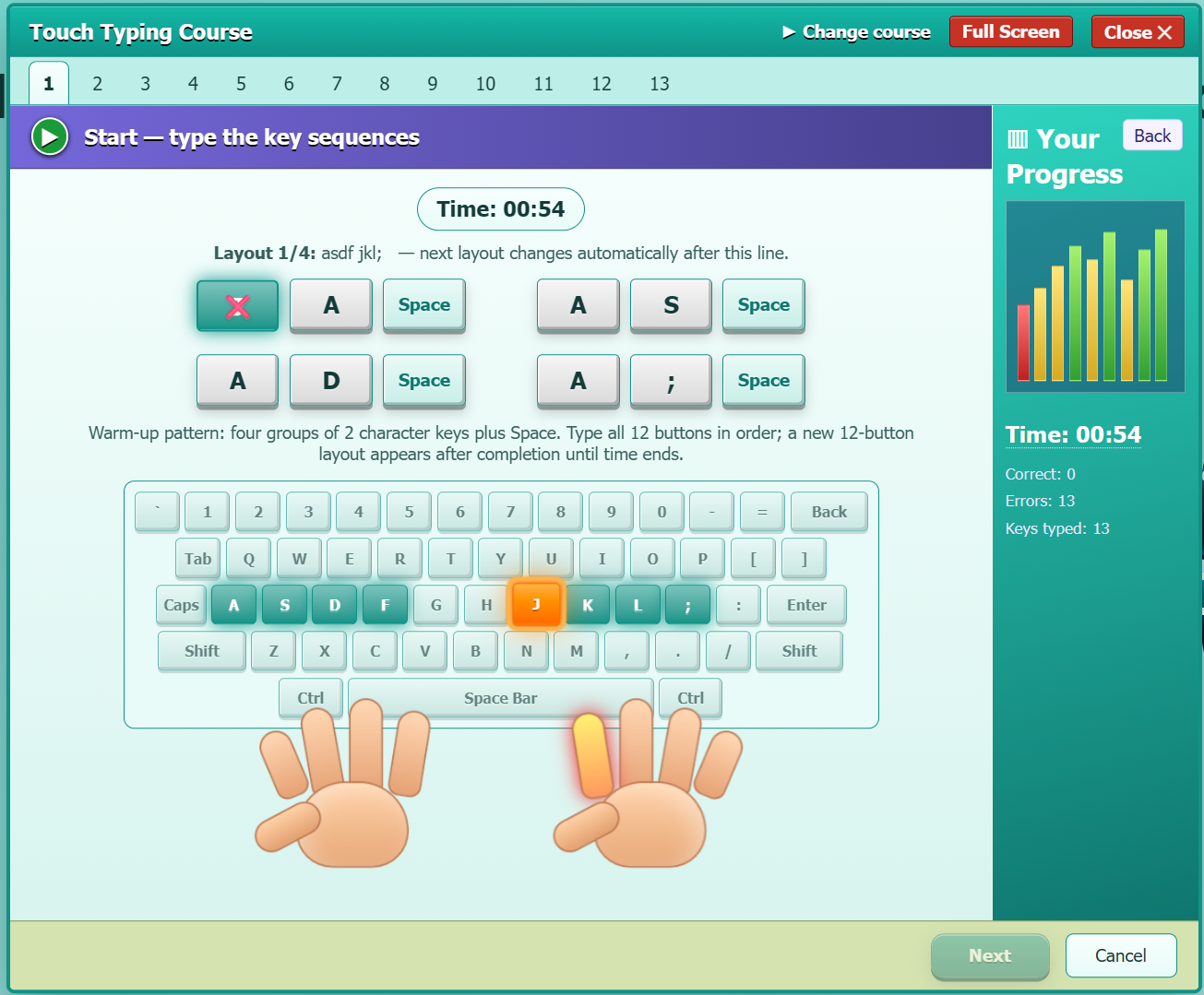 English typing test online with paragraph practice and live WPM accuracy results