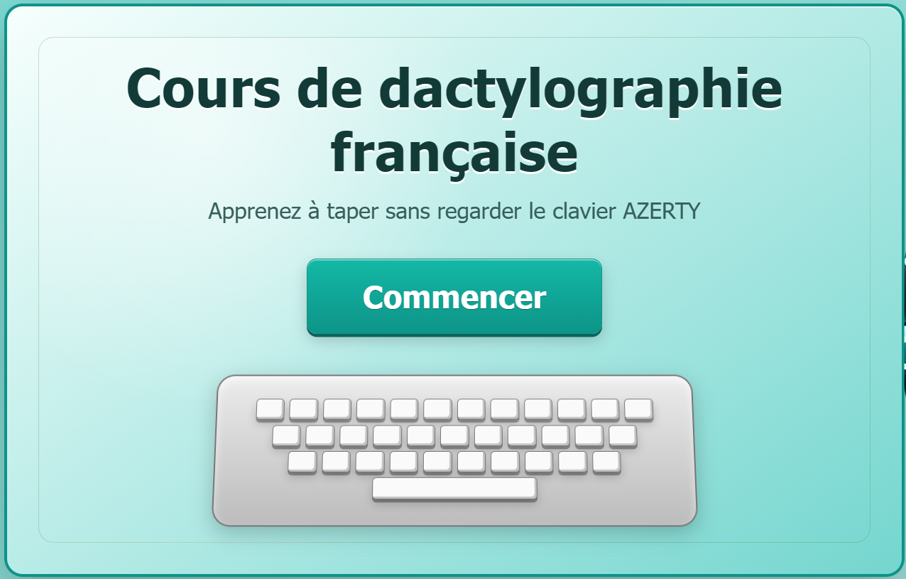 French typing test online with AZERTY keyboard and French accent practice